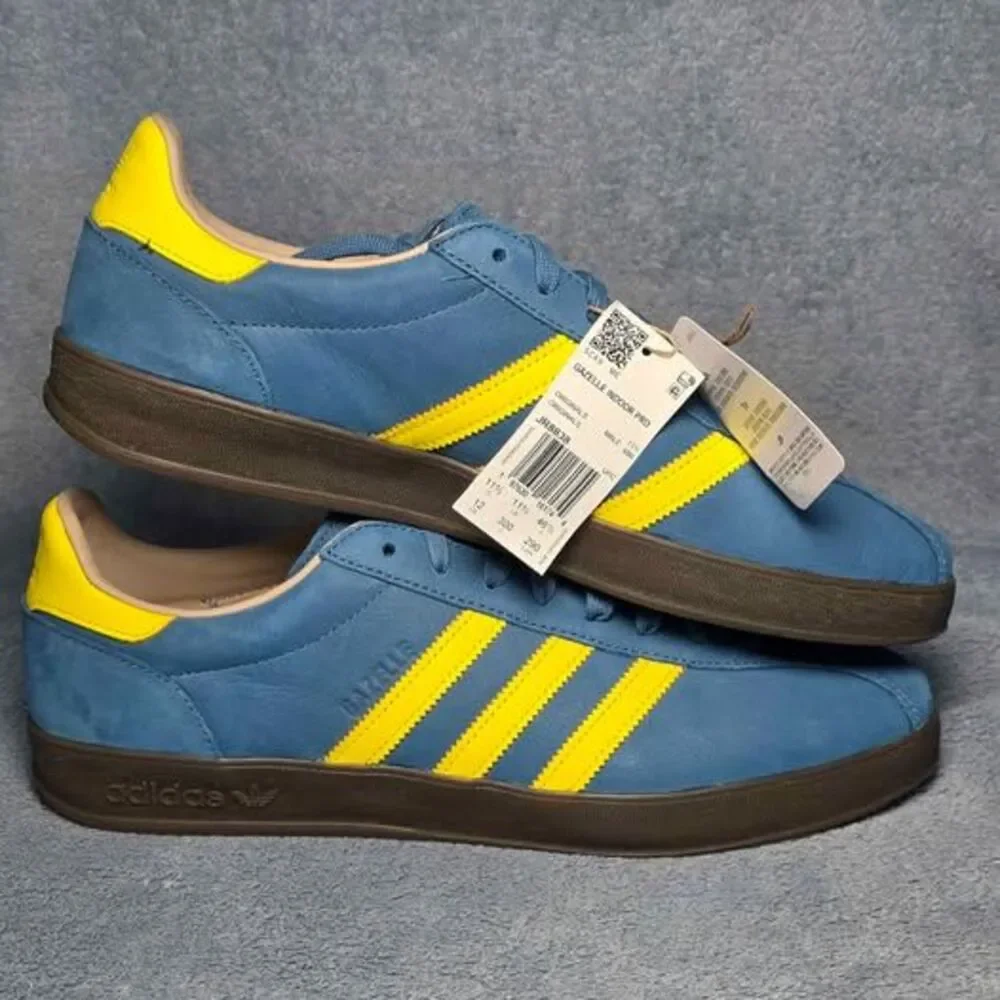 Adidas Gazelle Indoor Pro Blue/Yellow Mens US 12